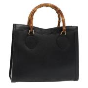 Pre-owned Leather handbags Gucci Vintage , Black , Dames