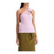 Steenversierde one-shoulder top Christopher Esber , Pink , Dames