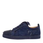 Pre-owned Suede sneakers Christian Louboutin Pre-owned , Blue , Dames