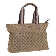 Pre-owned Canvas totes Gucci Vintage , Beige , Dames