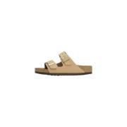 Arizona Leren Sandalen met Anatomisch Voetbed Birkenstock , Beige , He...