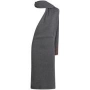 Gebreide Jurk met Gestreepte Afwerking Etro , Gray , Dames