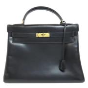 Pre-owned Leather handbags Hermès Vintage , Black , Dames