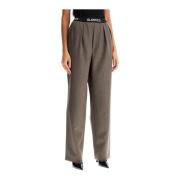 Gedrukte elastische taillebandbroek Moschino , Brown , Dames