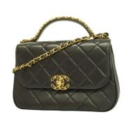 Pre-owned Leather chanel-bags Chanel Vintage , Black , Dames