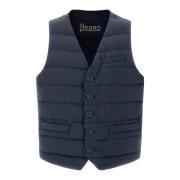 Lichtgewicht mouwloos gewatteerd vest met knopen Herno , Blue , Heren