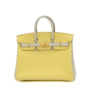 Pre-owned Leather handbags Hermès Vintage , Yellow , Dames