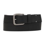 Zwarte riem met zilveren gesp Kazar , Black , Heren