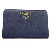 Pre-owned Leather wallets Prada Vintage , Blue , Dames