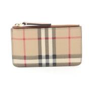 Pre-owned Coated canvas wallets Burberry Vintage , Beige , Dames