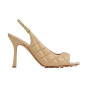 Metalasse Leren Sandalen Bottega Veneta , Beige , Dames