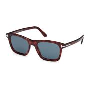 Heren zonnebril vierkant Havana blauw Tom Ford , Brown , Heren