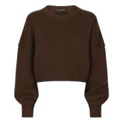 Kasjmier Wol Crewneck Sweater Dolce & Gabbana , Brown , Dames