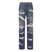 Gescheurde Wijde Pijp Jeans Dolce & Gabbana , Blue , Dames