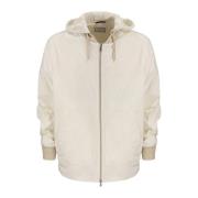 Lichtgewicht Hoodie Jas voor Mannen Brunello Cucinelli , Beige , Heren