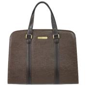 Pre-owned Leather handbags Burberry Vintage , Brown , Dames