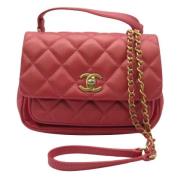 Pre-owned Leather chanel-bags Chanel Vintage , Red , Dames