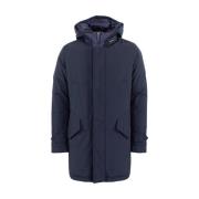 Polar High Collar Parka Woolrich , Blue , Heren