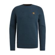 Katoen Mouline R-Neck Pullover PME Legend , Blue , Heren