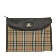 Pre-owned Canvas clutches Burberry Vintage , Beige , Dames