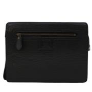 Pre-owned Leather clutches Burberry Vintage , Black , Dames