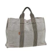 Pre-owned Canvas handbags Hermès Vintage , Gray , Dames