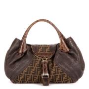 Pre-owned Coated canvas shoulder-bags Fendi Vintage , Brown , Dames