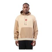 Beige hoodie met kleurblokken Hugo Boss , Beige , Heren