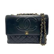 Pre-owned Leather chanel-bags Chanel Vintage , Black , Dames