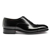 Leren Oxford veterschoen Santoni , Black , Heren