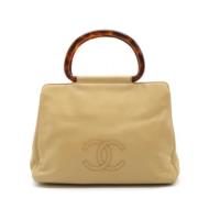 Pre-owned Leather chanel-bags Chanel Vintage , Beige , Dames