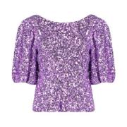 Korte Mouw Top Marsja-Ls Harper & Yve , Purple , Dames