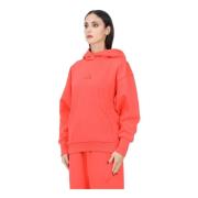 Fluo Hoodie Sweater Alle Seizoenen Vrouwen Adidas , Red , Dames