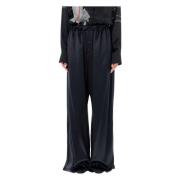 Zwarte Satijnen Pyjamabroek Aw24 Salvatore Ferragamo , Black , Dames