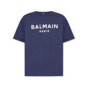 Stijlvol T-shirt voor Mannen Balmain , Blue , Heren