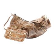 Vintage Schoudertas met Studs Marc Ellis , Beige , Dames