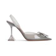 Begum Glass Slingback Amina Muaddi , Gray , Dames