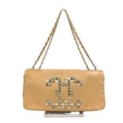 Pre-owned Leather chanel-bags Chanel Vintage , Beige , Dames