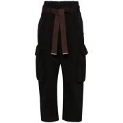 Cargo Zak Hoge Taille Broek Pinko , Black , Dames