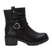 Zwarte laarzen met rits en metalen details Refresh , Black , Dames