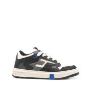 Zwart Wit Leren Veterschoenen Represent , Black , Heren