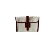 Pre-owned Leather pouches Hermès Vintage , Beige , Dames