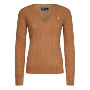 Luxe Bruine Cable-Knit Sweater voor Dames Ralph Lauren , Brown , Dames