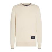 Katoenen Crew Neck Trui Tommy Hilfiger , White , Heren