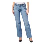 Blauwe Straight Leg Denim Jeans Guess , Blue , Dames