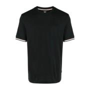 Stripe-trim Katoenen T-shirt Hugo Boss , Black , Heren