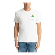 Gouden Power Patroon Logo T-shirt MC2 Saint Barth , White , Heren