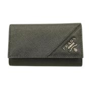 Pre-owned Leather key-holders Prada Vintage , Black , Dames