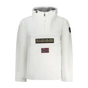 Regenwoud Hoodie Jas met Centrale Zak Napapijri , White , Heren