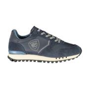 Blauwe Sportsneakers met Contrastdetails Blauer , Blue , Heren